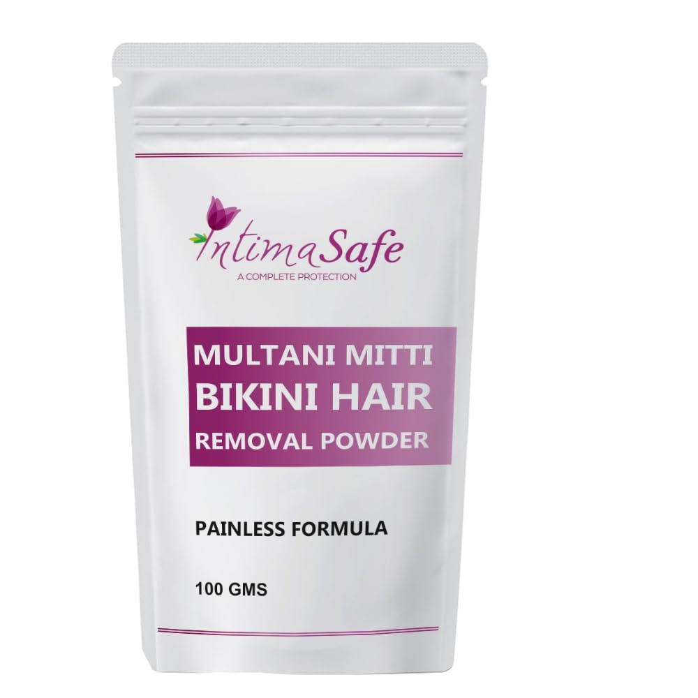 Intima Safe Multani Mitti Bikini Hair Removal Powder for All Types of Hair & Skin, Hands, Legs, Underarms, Bikini (Private Part) Area (100 g) - Get Natural Loofah Free - A Limited Time Offer (B0CBSFKFSG) Amazon Price History, Amazon Price Tracker