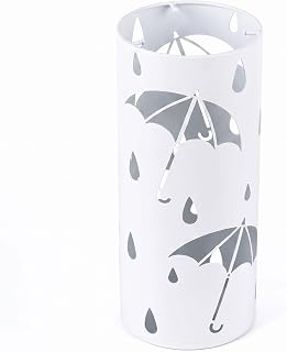 BEWBBAT Umbrella Stand Rack for Entryway, Freestanding Round Metal Umbrella Holder, Rain Collection Umbrella Organizer Bin for for Can Walking Stick, Home Office Decor, Hold 4-5 Umbrellas