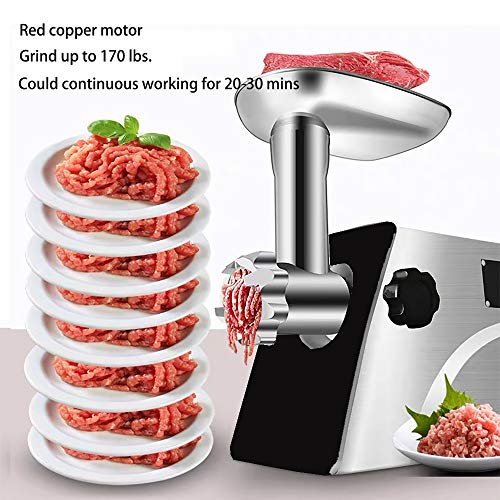 Sunmile SM-G33 Electric Meat Grinder - 1HP 800W Max Power - ETL Stainless Steel Meat Grinder Mincer Sausage Stuffer - Stainless Steel Blade and Plates, 1 Sausage Maker