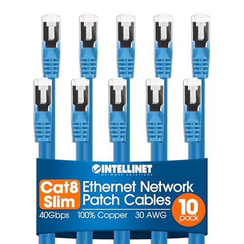 Cable de red Intellinet Slim Cat8 Ethernet 10 ft 10 pack miniatura 1