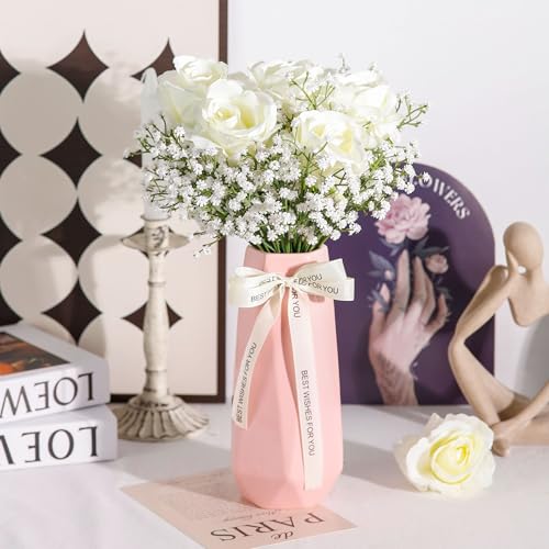 Der Rose 12Pcs Babys Breath Artificial Flowers White Fake Babies Breath Gypsophila Bulk Real Touch Faux Baby's Breath Flowers DIY for Wedding Centerpieces Floral Arrangements Home  image 1
