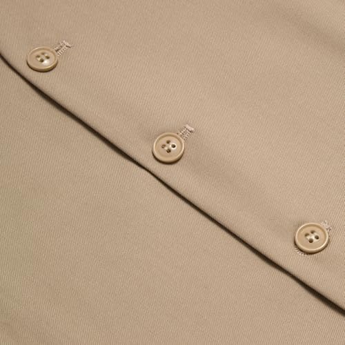 Image of Hi-Tie Men's Formal Suit Vest Solid Fit Vest for Men 3 Pockets V Neck Waistcoat Business Wedding Casual