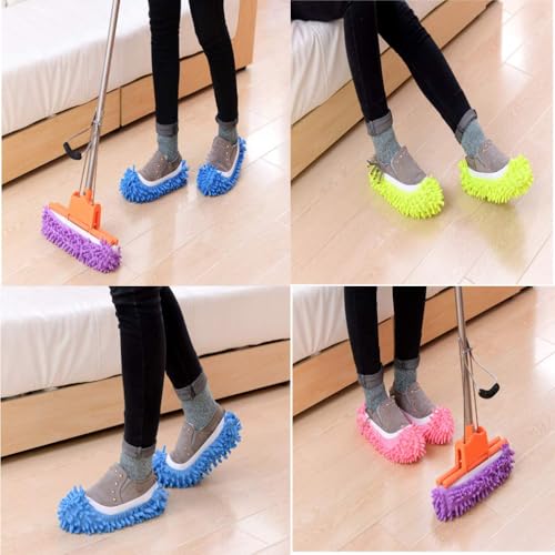 10-Piece (5 Pairs) Soft & Washable Mop Shoe Covers,Reusable Foot Socks for Quick Floor Cleaning in Households, Kitchens & Offices3