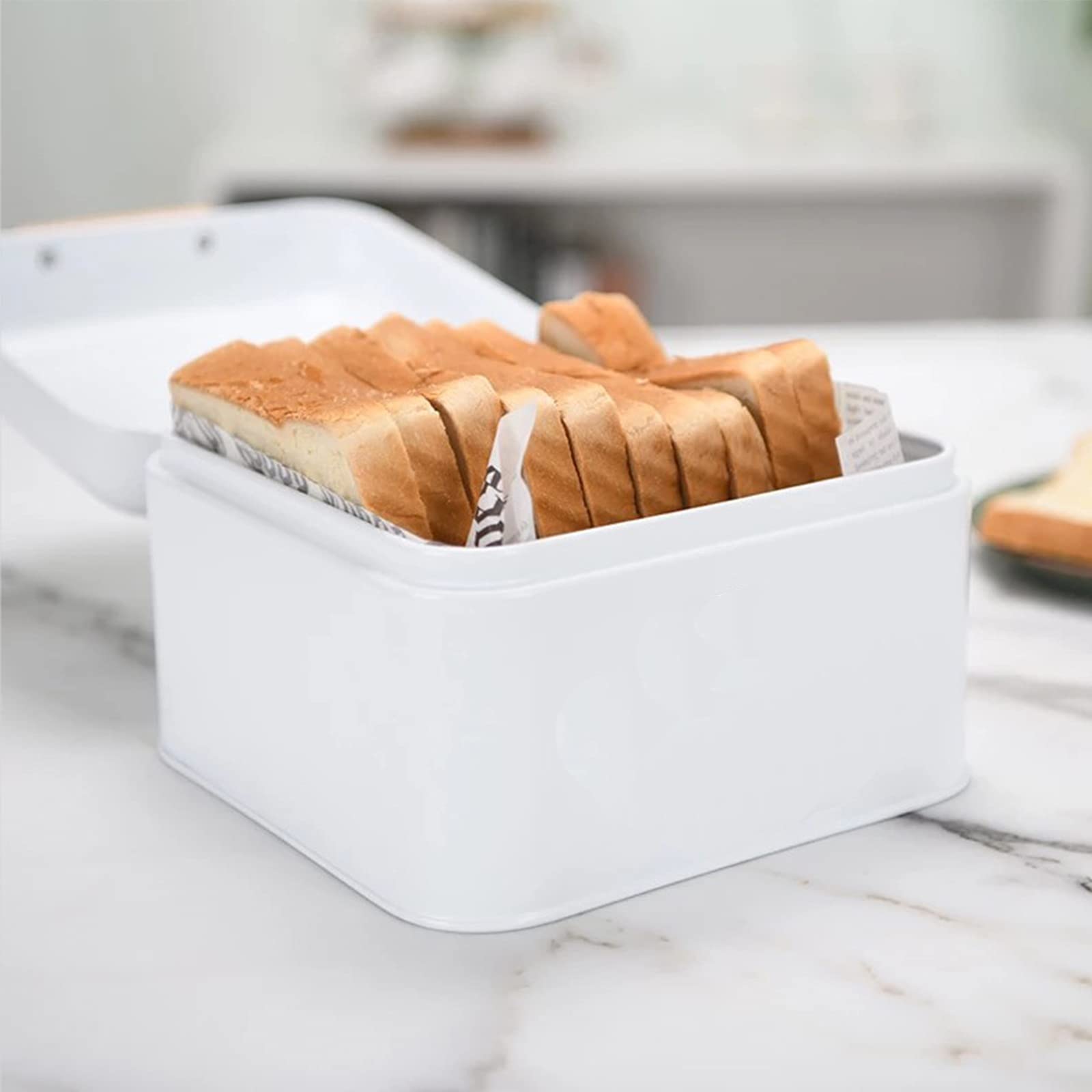 Scatola per il Pane Custodia for il pane in metallo cucina for la cena dell'organizzatore for colazione contenitore per Bancone della Cucina(30x18x15.5 cm)