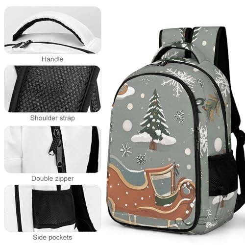 Heavy-Duty Backpack with Side Pockets, All Kinds of Sleds Print Durable Backpack Ideal for Travel, And Outdoor Adventures4