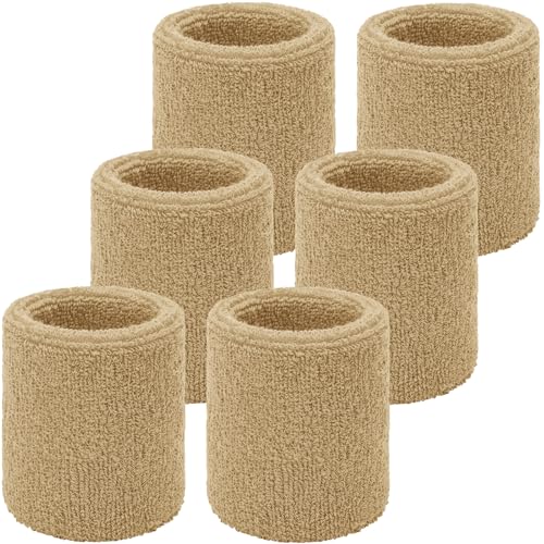 Image of Willbond Wrist Sweatbands, Sports Sweatbands for Competition, Sweat Absorbent, for Basketball, Tennis, Football, Running and Work (Pack of 6)