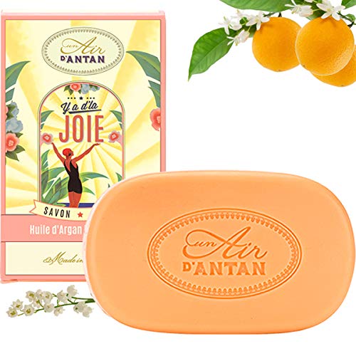 Un Air d’Antan Jabon Tradicional Perfumado Frances Joie Manteca de Karite Organico, Aceite de Argan Bio, Perfume Original Lirio de los Valles, Azahar y Rosa, Formula Hidratante - Idea Regalo - 100g Cover