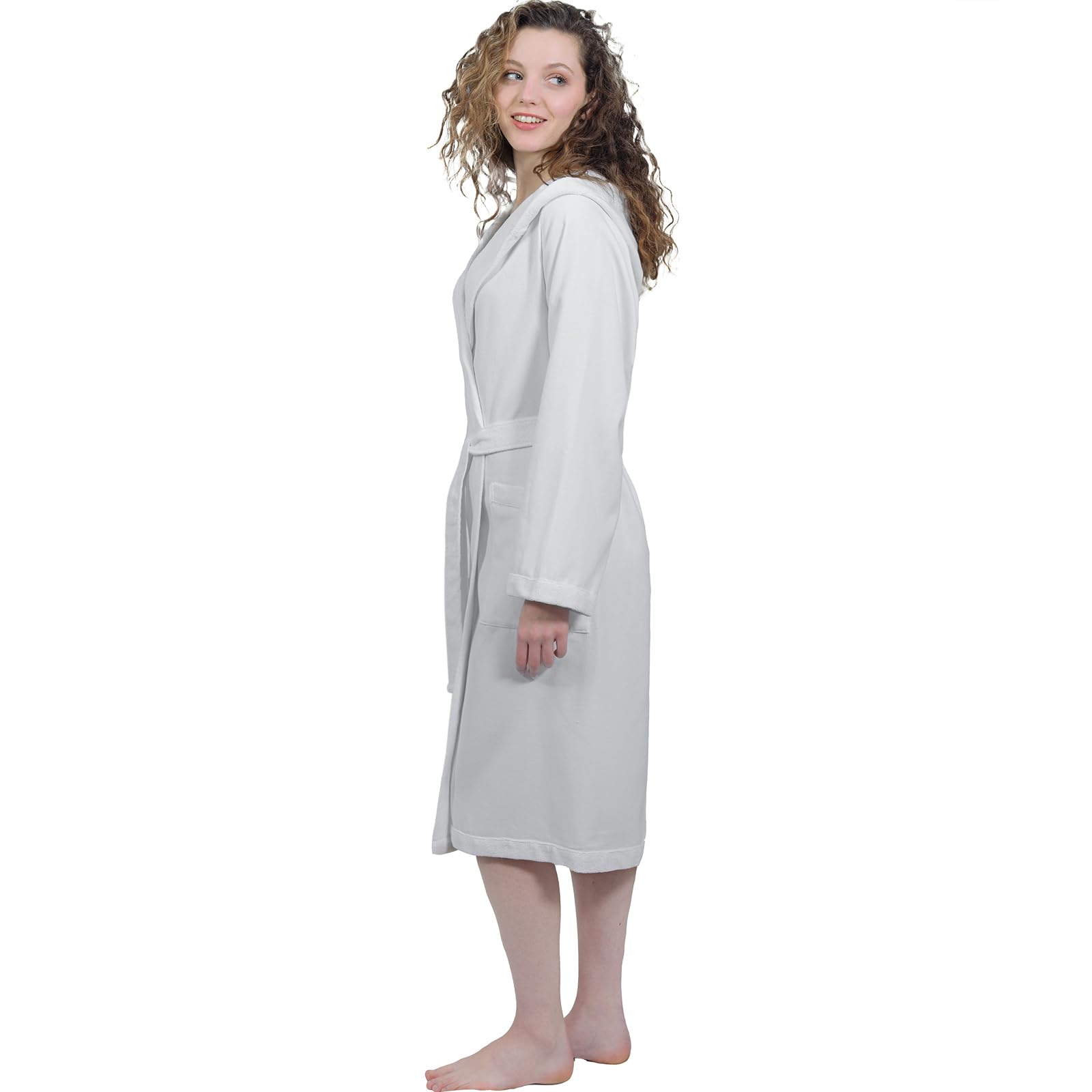 runico Accappatoio Donna Cappuccio - Design e Fabbricazione Italiana, 100% Cotone, Ultra Sottile, Super Assorbente, Anti-Pilling, con 2 Asciugamani Inclusi……