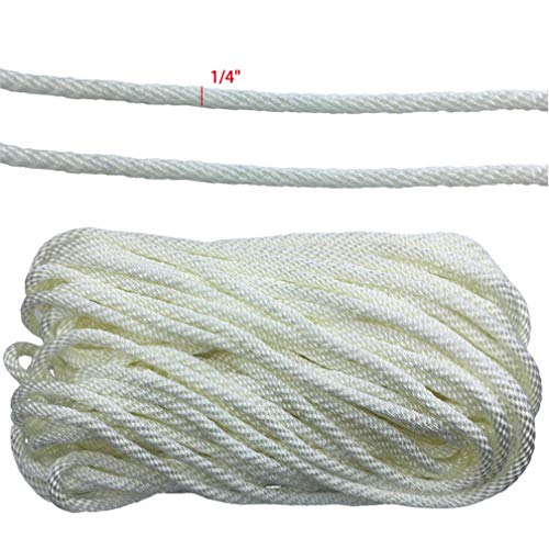 Huouo 1/4" Flagpole Halyard Rope - Solid Braid Polyester Flag Halyard Line Designed for Flag Pole (80 Feet) - Thumbnail 2