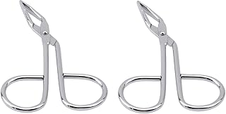2Pcs Silver Stainless Steel Eyebrow Scissors Tweezers,Elbow Pliers Clip Scissors,Flat Tip Tweezers Hair Plucker Hair Remov...