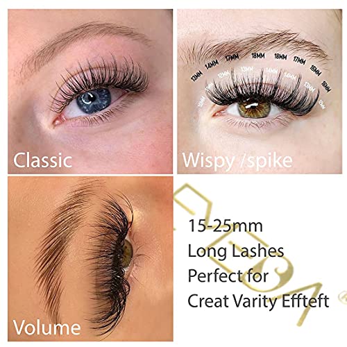 Emeda 20-25Mm Lash Extensions C Curl Mixed Tray 20-25Mm Individual Matte Classic Single Eyelashes 0.10 Semi Permanent Silk Eyelashes Professional Eyelash Extension Supplies(0.10 C Curl Mix 20-25Mm) #TOP1