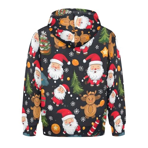 Kids Hoodies Sweaters Christmas Xmas Santa Claus Hooded Sweatshirts with Big Pockets for Boys Girls B04003572