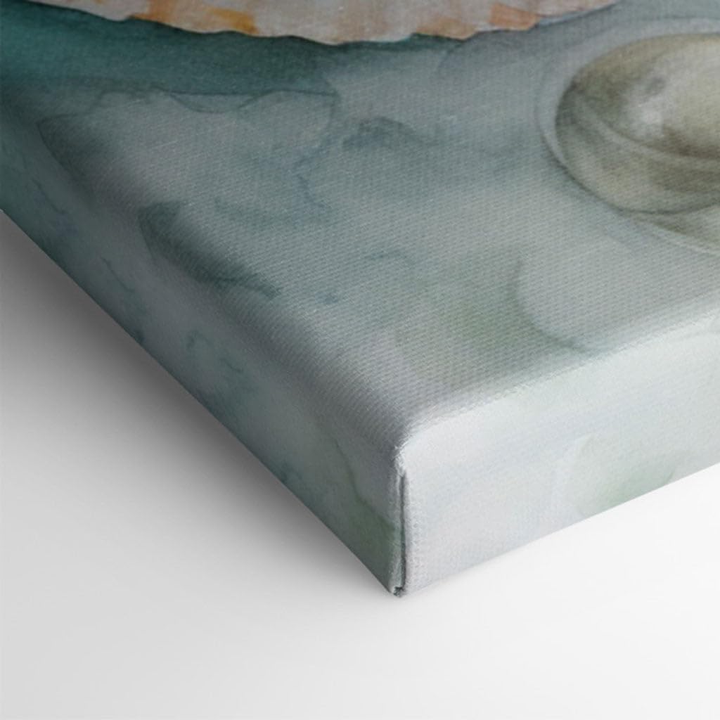 Art Wall: Serene Seashell Symphony, a Tranquil Watercolor Display of Oceanic Wonders. Interior Art, Canvas Art Wall, Arts Wall Decoration Size: 69x46 cm (27x18 inch)