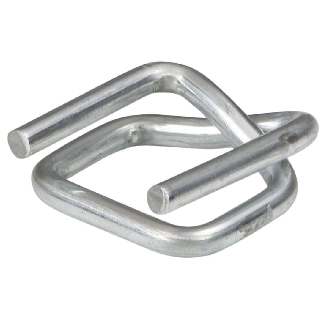1000 Stück CB5 16 mm Drahtverschlussklemmen für Umreifungsband | Metallklemmen verzinkt | Verschlussklammern für Bandspanner | Metallschnallen | Klemmen für Umreifungsband | Verschlussklemmen