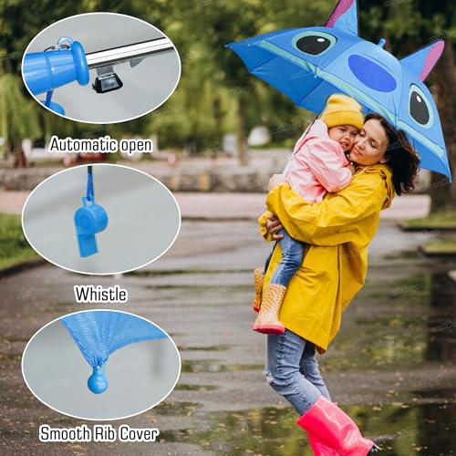Image of Zest 4 Toyz Umbrella for Kids Windproof Waterproof Lightweight Stylish Easy To Carry 3D Cartoon Umbrella For Rain Kids Umbrella for Girls (Pack of 1) Blue