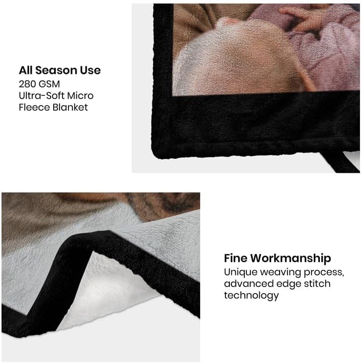 Miniatura 3 de DIYKST Manta personalizada con collage de fotos, texto, manta con fotos hecha en Estados Unidos, regalos personalizados de cumpleaños, Navidad,