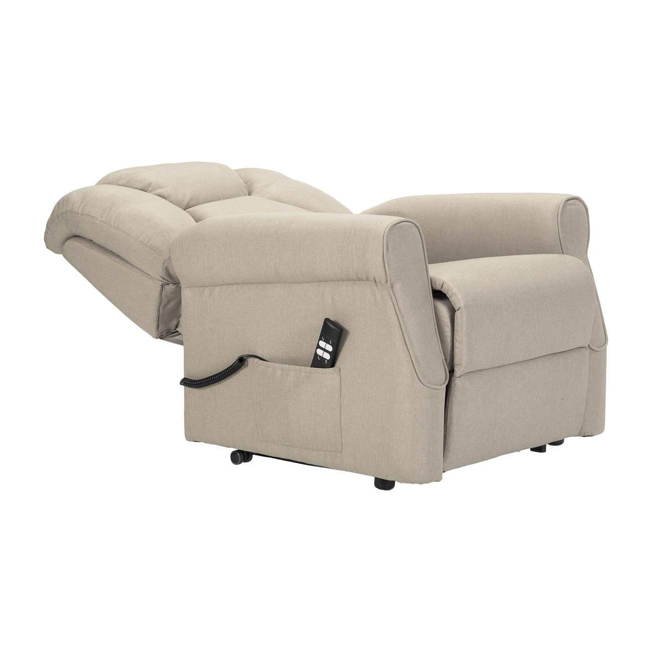 Sime Betty1 PERSONNALISÉ Fauteuil releveur Relax Dispositif Médical Vibromassage kit 4 Roues siège à Micro-Ressorts Doux résistant aux Taches Gris Claire