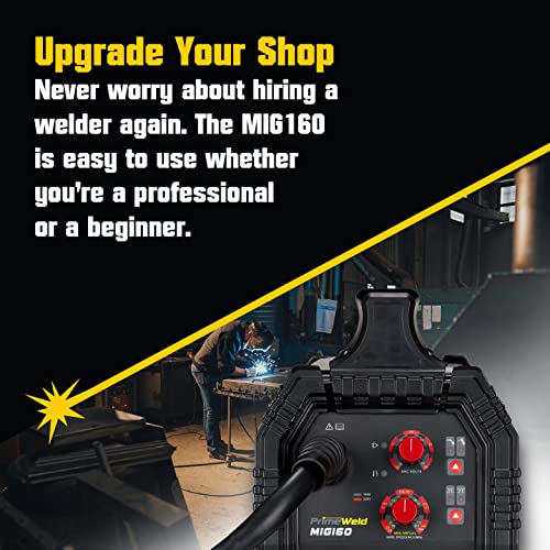 Image of PrimeWeld MIG160 Mig Welder, 160-Amp Gasless Flux Core Welding Machine With Dual Voltage 220v, 110v