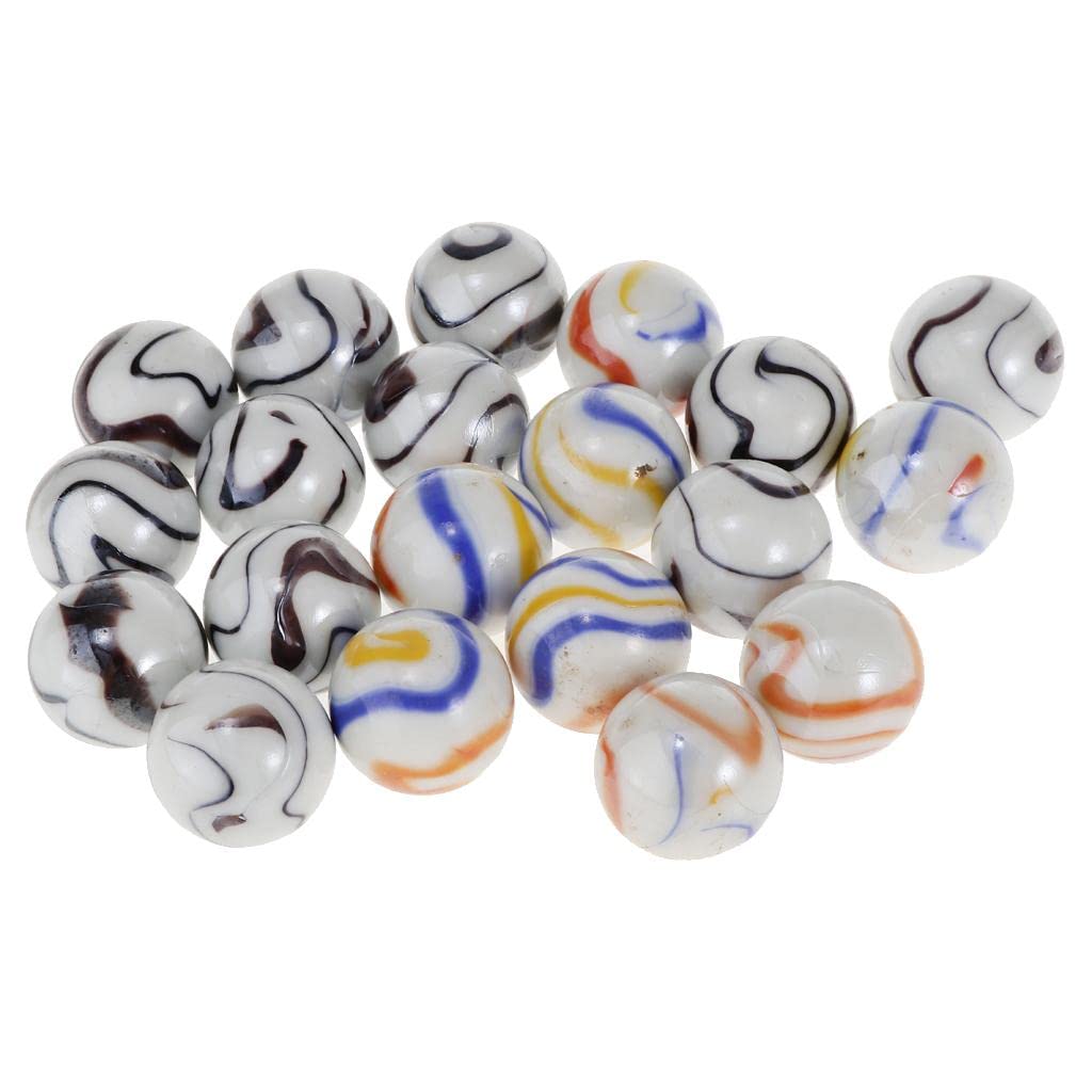 MERISHOPP® 20Pcs 25mm Milky White Glass Marbles, Marble Run Game Accessory, Vase Filler, Home Decor|Toys & Hobbies | Educational | Other Educational Toys|20 x Glass Marble-image-22