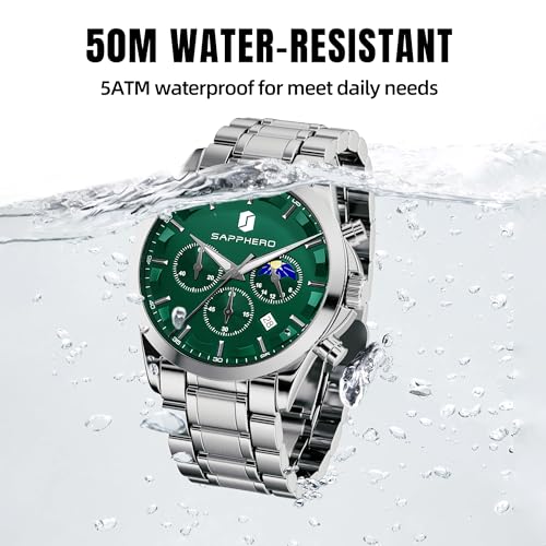 Image of BENYAR Men's Watches Waterproof Sport Military Watch for Men Multifunction Chronograph Black Fashion Quartz Wristwatches Calendar with Leather Strap