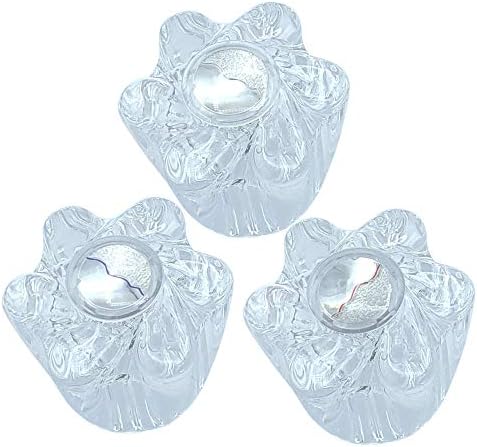 Avalon Plumbing Supply Tub and Shower 3 Piece Faucet Knob Newer Style Price Pfister Windsor Replacement Handles, Includes Set of Hot, Cold, Diverter, Clear Acrylic