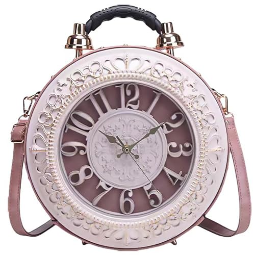 Image of Women PVC Clock Shaped Handbag Crossbody Shoulder Bag Clock Purse