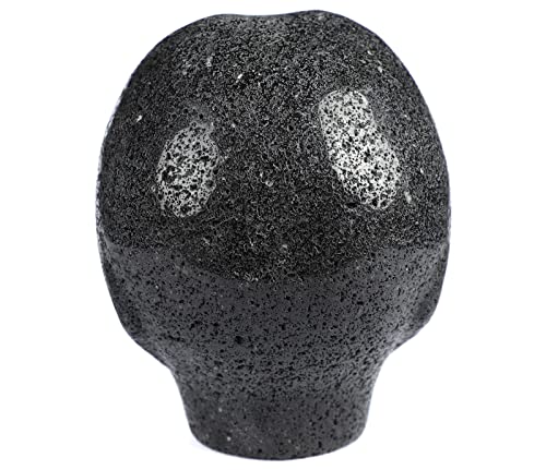 Skullis 4.0" Hot Lava Stone Being Female Alien Crystal Skull Companion With Labradorite Eyes, Hand Carved Gemstone Fine Art Sculpture, Reiki Healing Stone Statue.2226 #TOP4