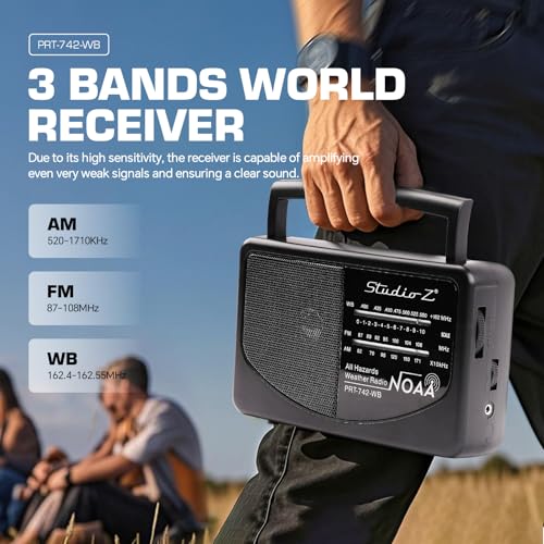 Receptor Radio AM/FM/WB 3 Bandas Sensible Portable miniatura 3