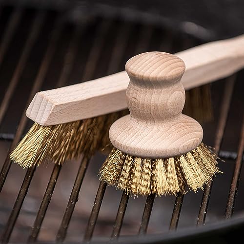 Grillbürste Messing von SIDCO – 2 Drahtbürsten für Grillreinigung