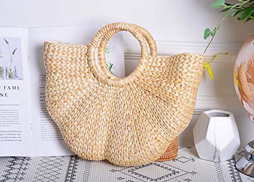 Bolso Tote de Paja para Mujer Hecho a Mano en Verano miniatura 2