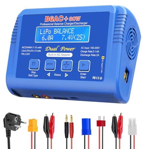 Cargador balanceador Lipo con adaptador integrado Haisito de 80W para airsoft