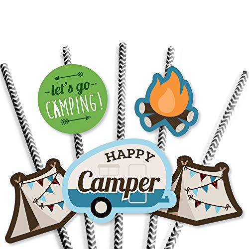 Pitillos decorativos de papel happy camper set 24 miniatura 5