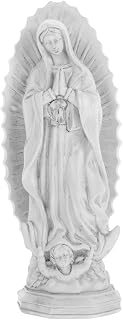 ARTIBETTER Our Lady of Guadalupe Statue Mexican Decor Virgin Statue Catholic Decor Christian Figurine Resin Virgin Sculpture Porch Grey