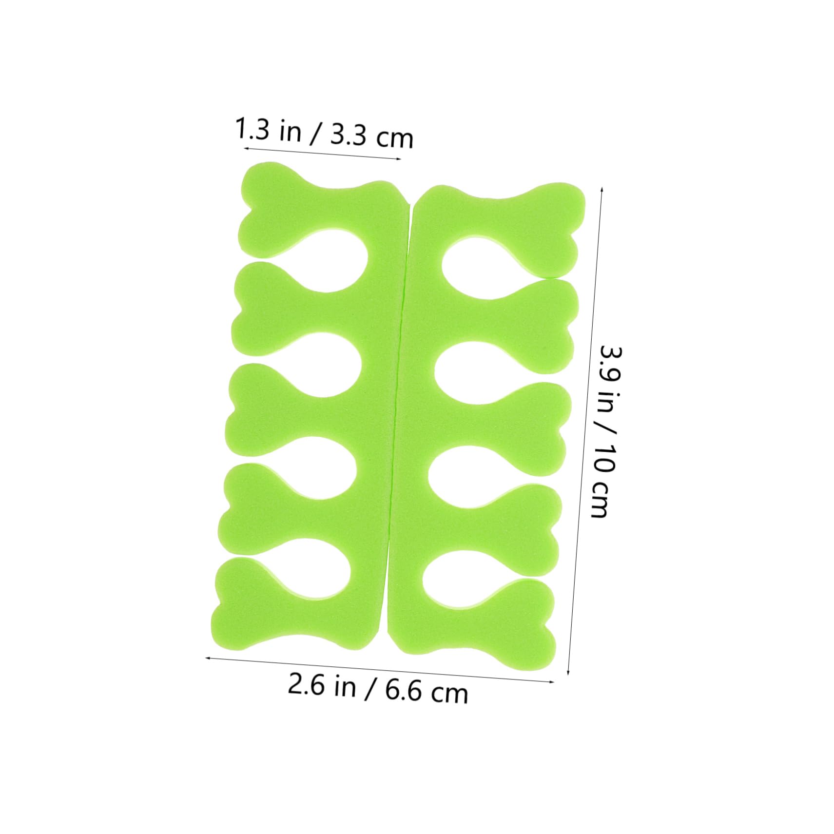 PACKOVE 100Pairs Foot Toe Adjusters Green Disposable Finger Separators for Nail Art Comfortable and Health for Pedicures and Salon Use