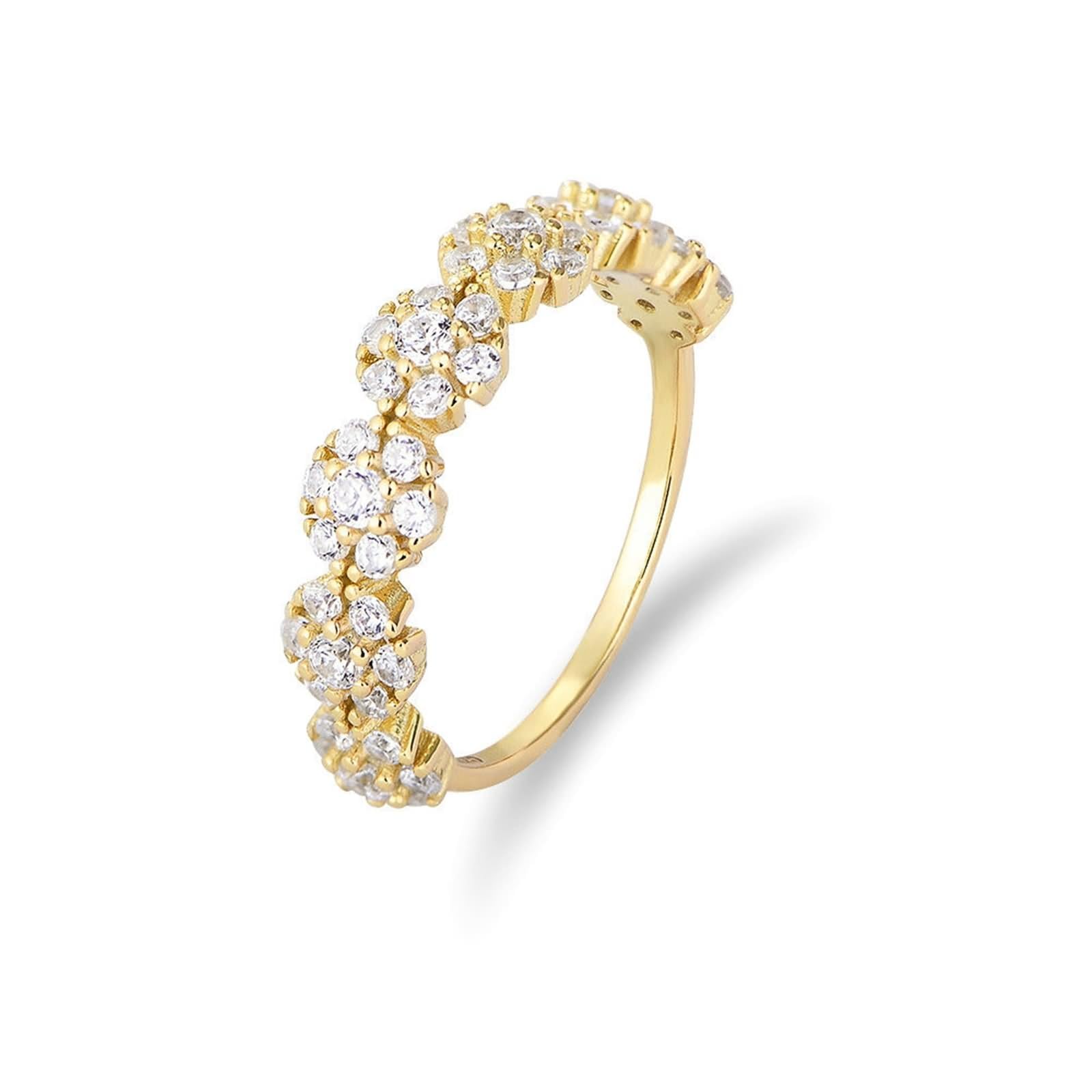 Anello da donna minimalista, anello da donna con pollice, con moissanite, oro giallo 18 carati, misura 62 (19,7)