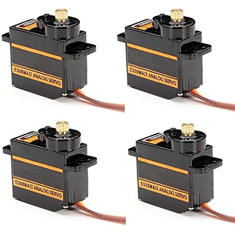 RGBZONE 4Pcs ES08MA II 12g Mini Metal Gear Analog Servo Shockproof Stable Machine Compatible for RC Model Cover