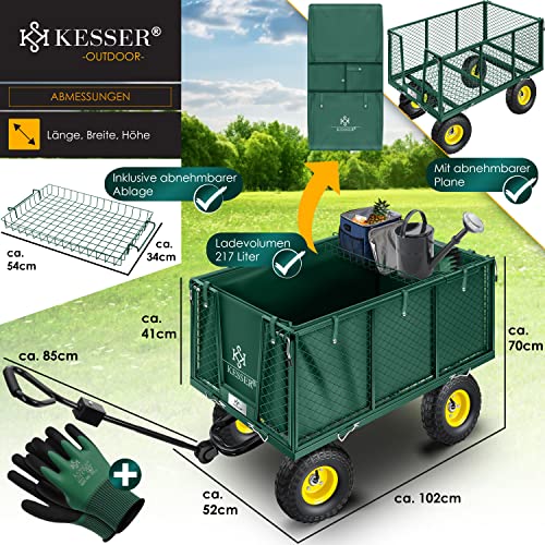 KESSER® Bollerwagen 550kg belastbar Gartenwagen Transportwagen Gartenkarre herausnehmbare Plane Gerätewagen Handwagen vielseitig einsetzbar - 7