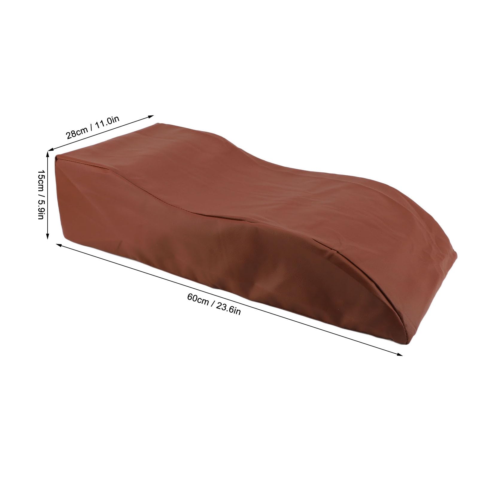 Mumusuki Leg Pillow, S Shape Sponge Leather Elevated Leg Pillow Bed Wedge Pillow for Fatigue Relief Post Surgery Recovery Brown