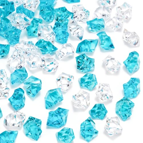 Bolsa 150 piezas hielo falso acrílico azul y transparente miniatura 1