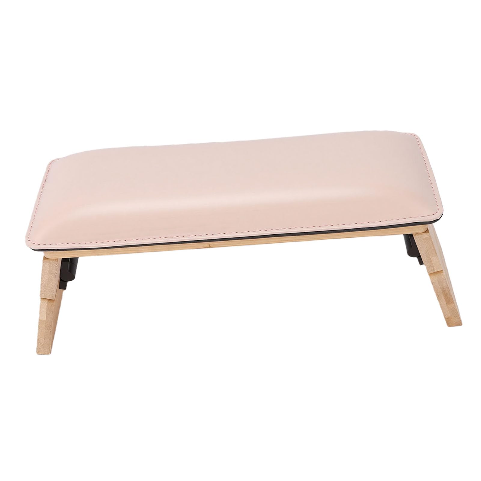 Denash Poggiamano Pieghevole per Unghie in Pelle PU, Altezze Regolabili per Supporto Braccio Manicure Rosa