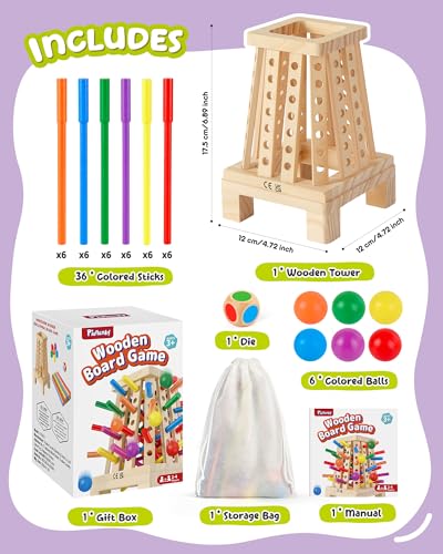 Montessori Wooden Board Game, 36 coloridos palitos para niños miniatura 5