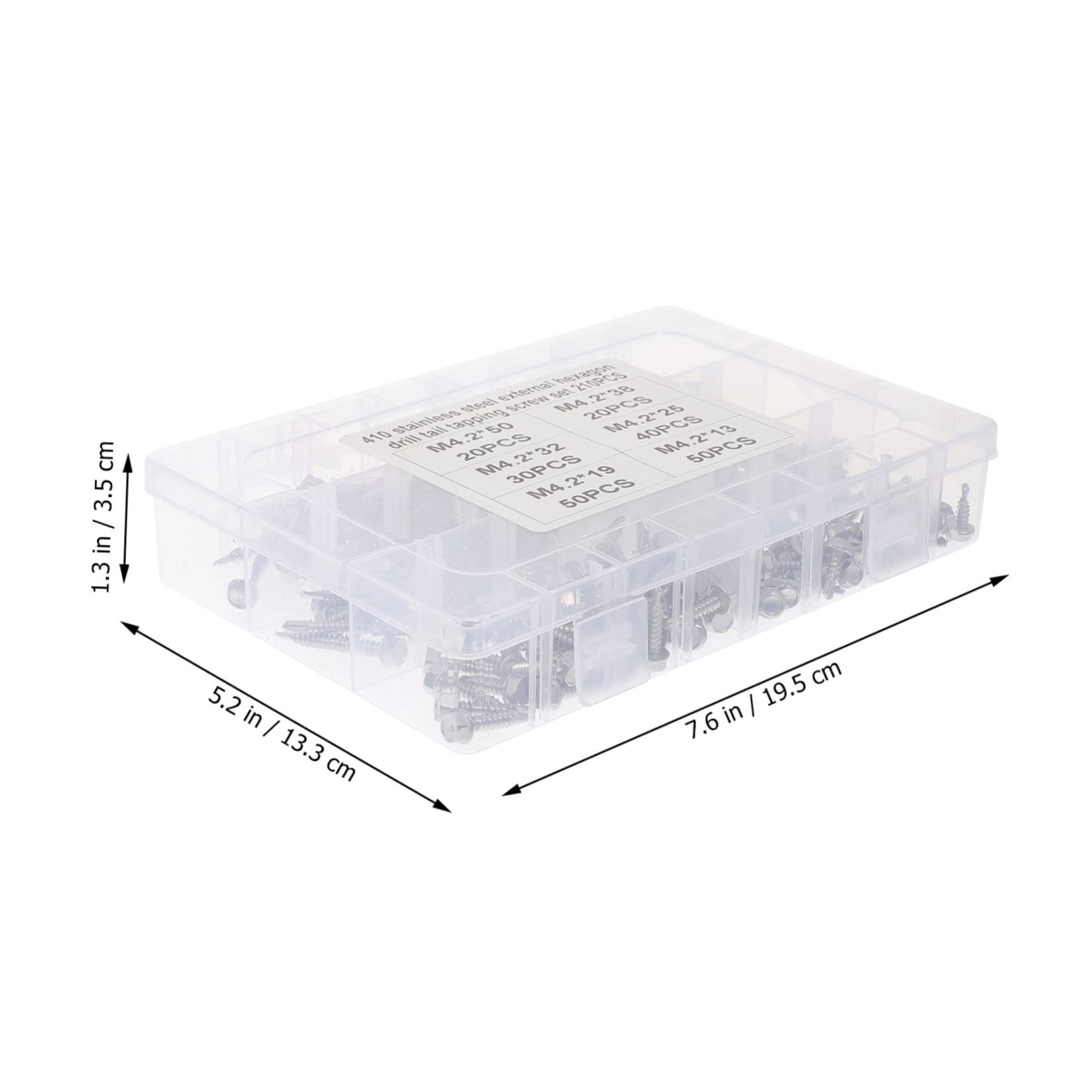 GLEAVI 1set Assortimento Viti Autoperforanti Acciaio Inossidabile Con Scatola Per Facile Organizzazione e Conservazione Viti Ad Alta Precisione e Resistenza Alla Corrosione Per Materiali