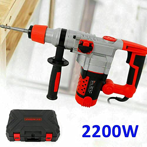 Bohrhammer, Professional Bohrhammer, 2200W Bohrmaschine Bohrhammer Elektrischer Hammer Schlagbohrer Mit Koffer, 50 Hz 0… – Bild 7