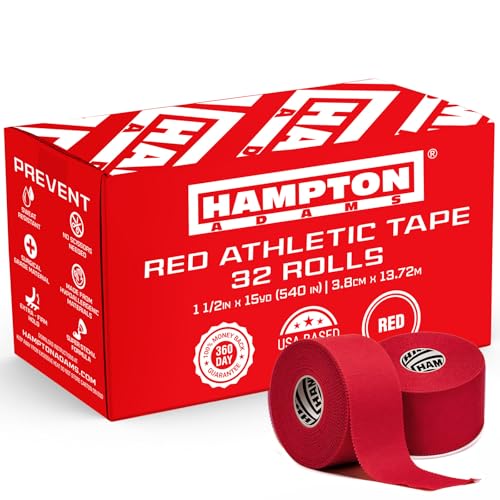 Image of Hampton Adams | As Seen on Shark Tank | Original Bulk Athletic Tape (32-Pack) | 45 ft Rolls | NO Sticky Residue & Easy to Tear | Perfect for Sports Athletes, Trainers & First Aid Injury Wrap