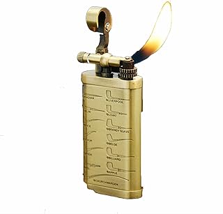 CYzpf Isqueiro retrô à prova d'água ao ar livre com prensa de cachimbo de tabaco multifuncional para presente masculino, ouro, tamanho único