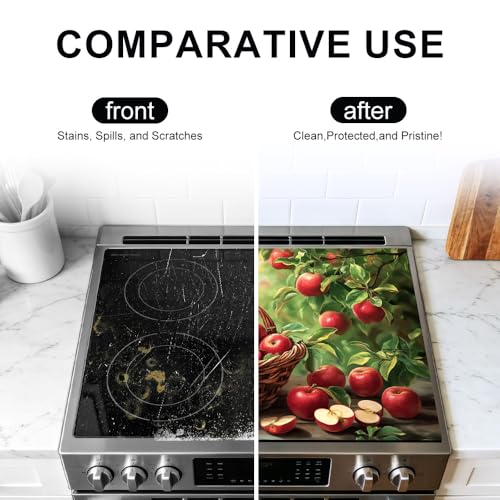 Image of Apple Stove Top Cover for Electric Stove, 28.4 x 20.5 in