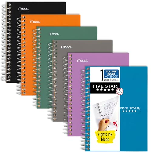 Cahiers personnels pour études et bureau Five Star Lot de 6 carnets de notes violet et bleu