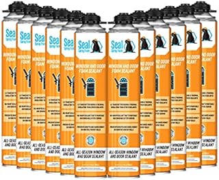 Industrial Products Seal Spray Window and Door Foam No Warp One Component Polyurethane Gun Foam Sealant (Case of 12 / 23.2oz Cans)