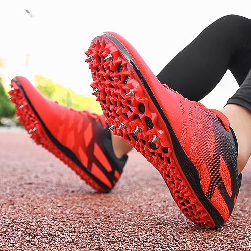 Image of New Track and Field Shoes for Men Women Kids Boys Girls 8 Spikes 100-400 Meter Running Racing Shoes Professional Sprint Sport Sneakers