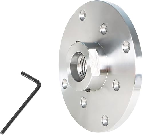 Miniatura 6 de kimllier Placa frontal de torno de acero de 6 pulgadas, placa frontal de torno de madera, apta para husillo de 1-1/4 pulgadas x RH 8Tpi con juego de